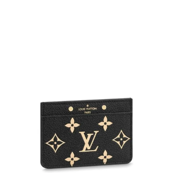 Louis Vuitton Card Holder Black And Beige Monogram 11cm M81022