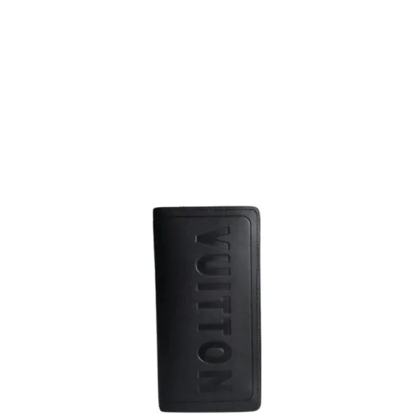 Louis Vuitton Imprinted Logo Long Wallet Black 19cm