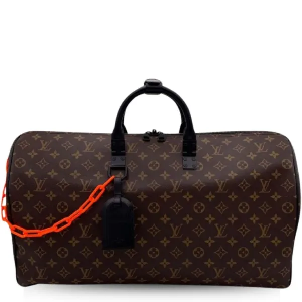 Louis Vuitton Monogram Solar Ray Canvas Keepall Bandouliere 50 Black/Orange By Virgil Abloh