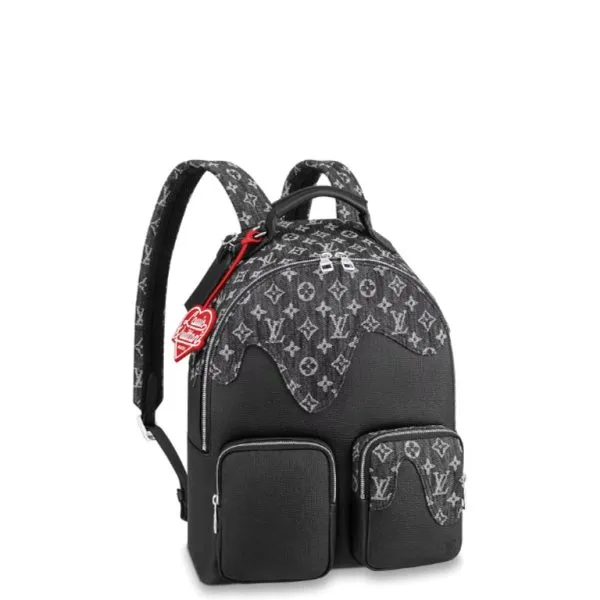 Louis Vuitton Backpack Multipocket Black Monogram Denim And Taurillon Leather 42cm M45973
