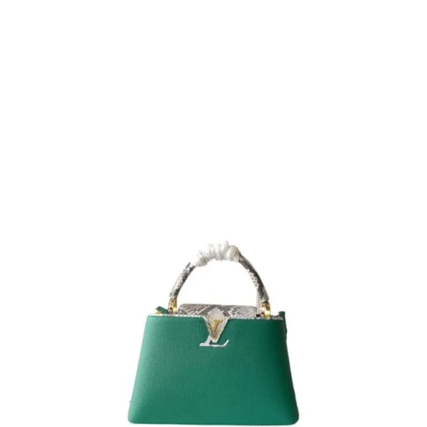 Louis Vuitton Capucines Mini Green Snake Skin 20cm