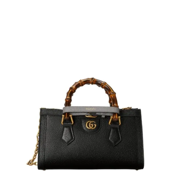 Gucci Diana Small Shoulder Bag Black 25cm 735153 Dj24t 1092