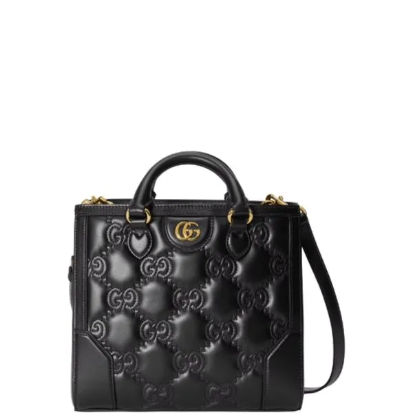 Gucci Matelasse Mini Top Handle Bag 25cm Black E728309 Um8hg 1046