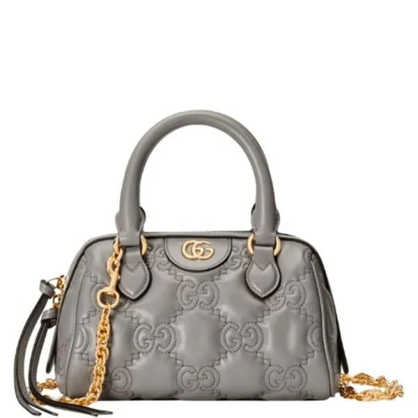 Gucci Matelasse Leather Mini Bag Grey 19cm 702251 Um8hg 1563
