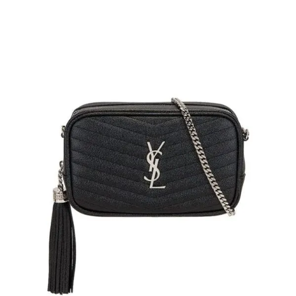 Saint Laurent Lou Camera Bag in Quilted Noir Leather Black 18cm