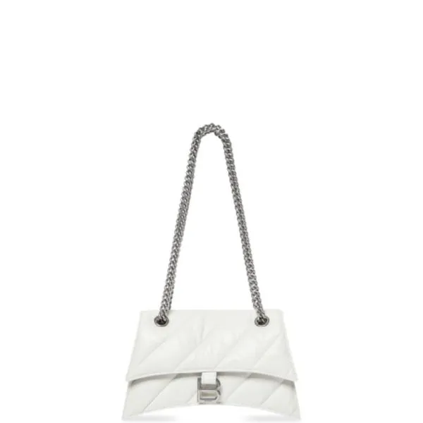 Balenciaga Crush Small Chain Bag Quilted in White 25cm