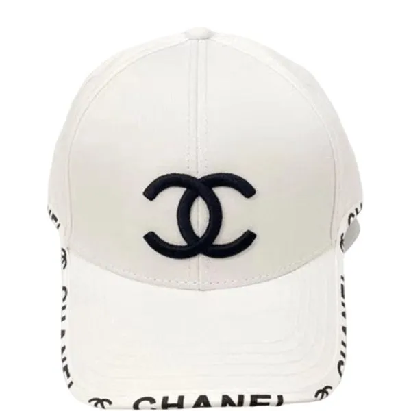 Chanel Cotton Baseball Cap White