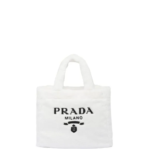 Prada Terry Tote Bag White 41cm