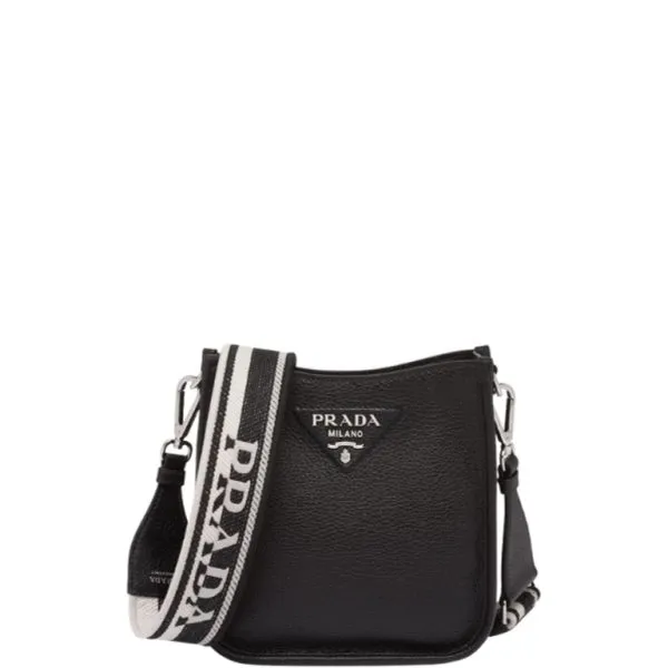 Prada Leather Mini Shoulder Bag Black 20cm