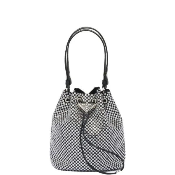 Prada Embellished Satin Pouch Crystal Color 18cm