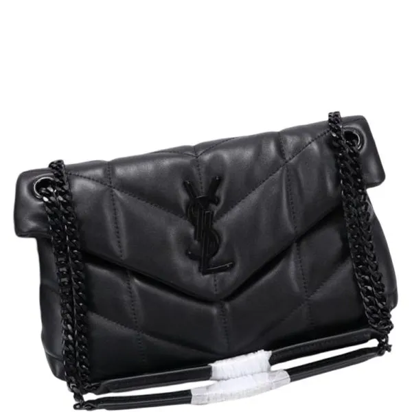 Saint Laurent Puffer Small Chain Bag in Quilted Lambskin Black Noir 5774761el081000
