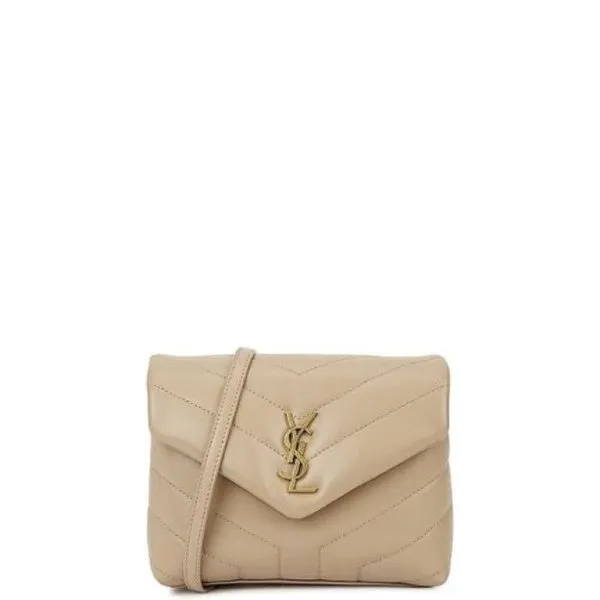 Saint Laurent Loulou Toy Strap Bag in Quilted Y Leather Beige