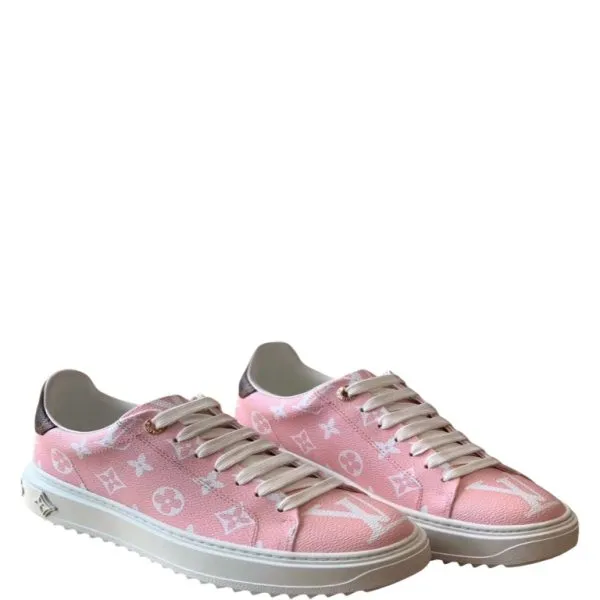 Louis Vuitton Time Out Sneaker Patent Monogram Material Pink