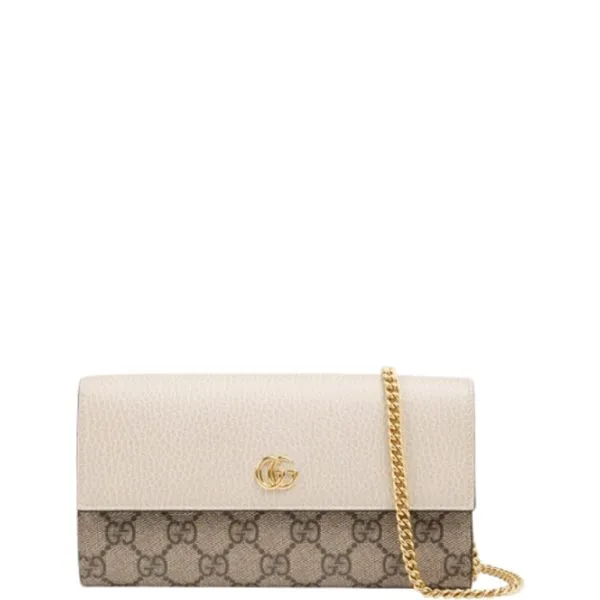 Gucci Marmont Wallet With Chain Beige 19cm