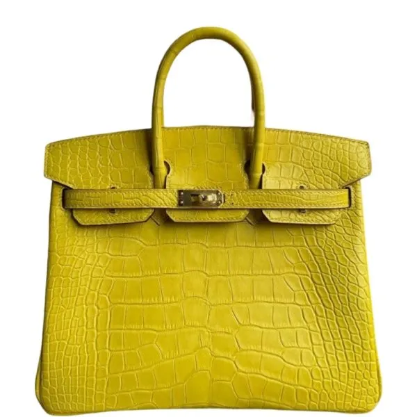 Hermes Birkin Alligator Matte M9 Marigold Yellow Gold Hardware 25cm