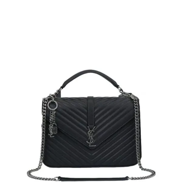 Saint Laurent College Large Chain Bag Black 32cm