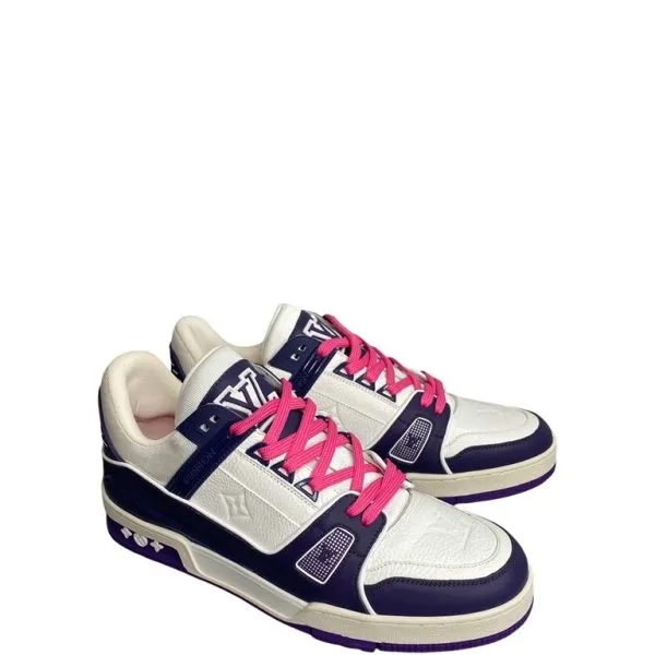 Louis Vuitton Trainer Sneaker Mix Of Materials White/Purple Virgil Abloh