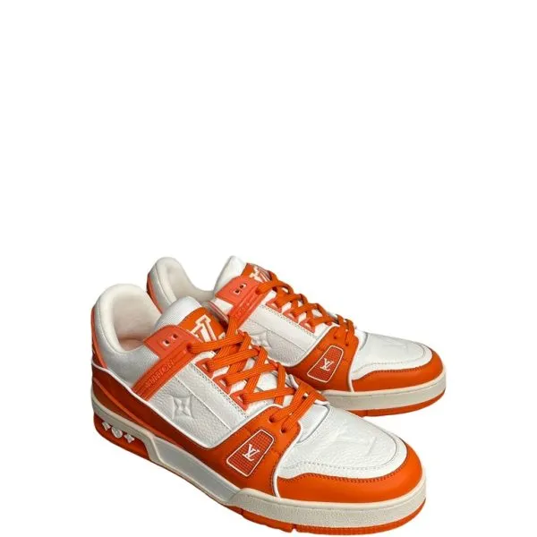 Louis Vuitton Trainer Sneaker Mix Of Materials White/Orange Virgil Abloh