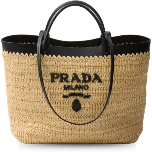 Prada Tote Crochet Medium Bag Tan 29cm/11in