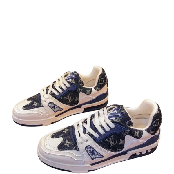 Louis Vuitton Trainer Sneaker Monogram Denim White/Blue Virgil Abloh