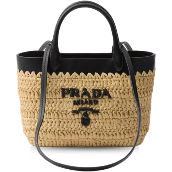 Prada Crochet Tote Small Bag Tan 26cm/10in
