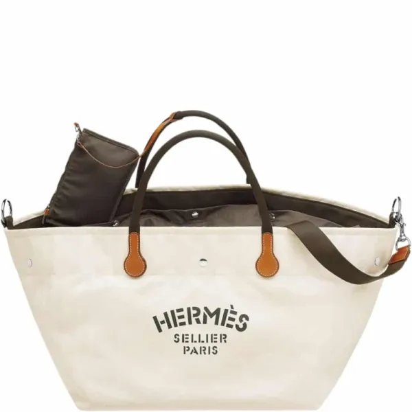 Hermes Bag White Fourre Tout Du Cavalier 42cm