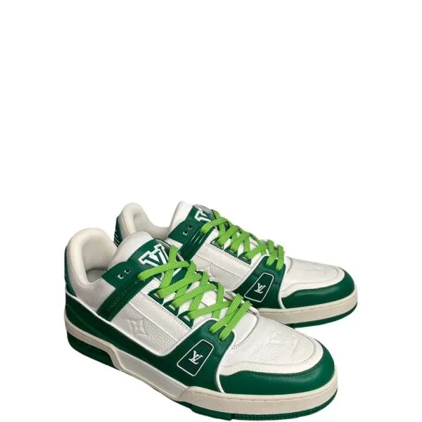 Louis Vuitton Trainer Sneaker Mix Of Materials White/Green Virgil Abloh