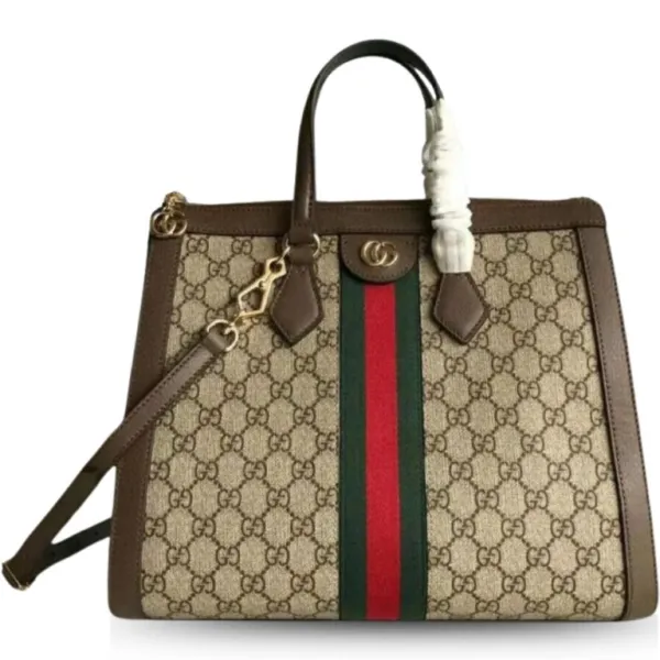 Gucci Beige/Ebony Ophidia GG Medium Tote Bag