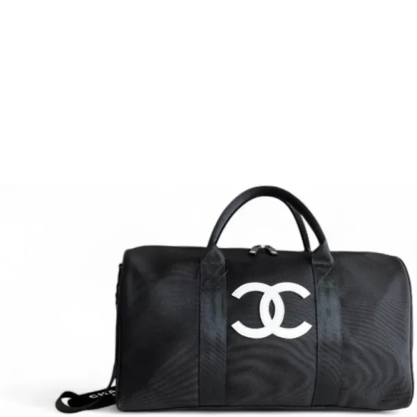 Chanel Black Novelty Boston Travel Bag