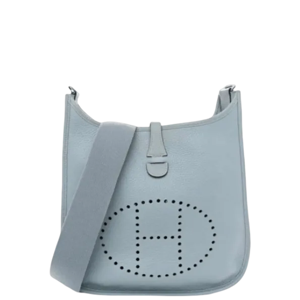 Hermes 25cm Ciel Blue Clemence Evelyne PM