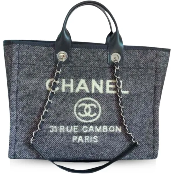Chanel Grey Large Shopping Tote Bag