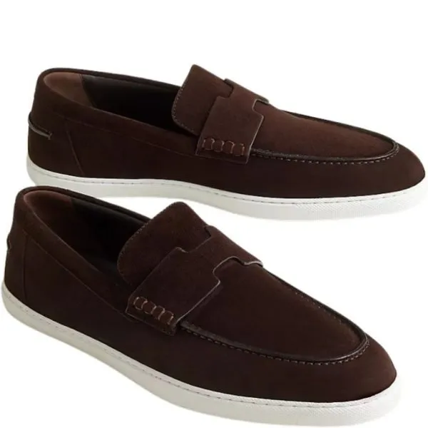Hermes Job Loafer Marron Ebene