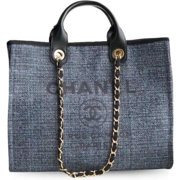 Chanel Blue/Black Deauville Tote