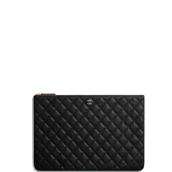 Chanel Pouch Classic Black Leather Clutch A82545