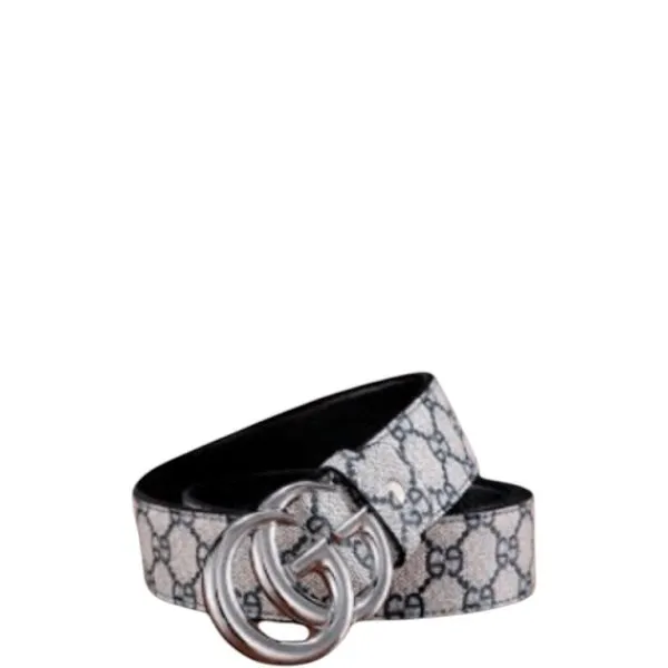 Gucci Supreme Belt With G Buckle Silver Metal 3.8cm