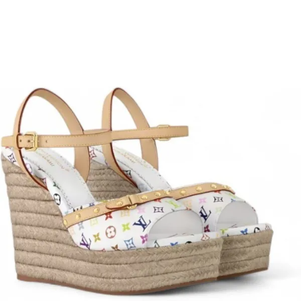 Louis Vuitton Helios Wedge Sandal White LV X Tm