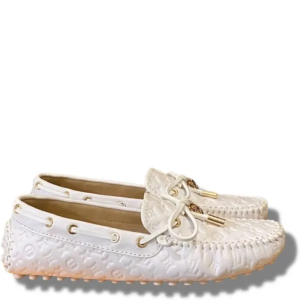 Louis Vuitton White Gloria Flat Loafer