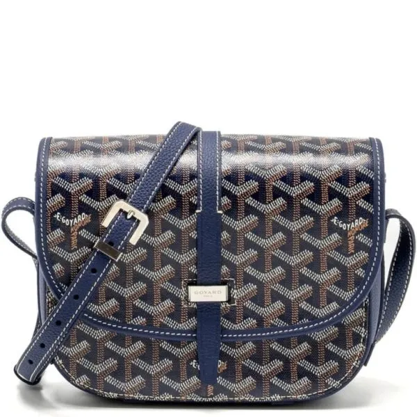 Goyard Goyardine Belvedere PM Messenger Bag Navy 21cm