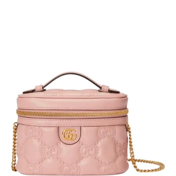 Gucci Matelasse Top Handle Mini Bag in Light Pink Leather 723770 Um8ig 5909 High Quality