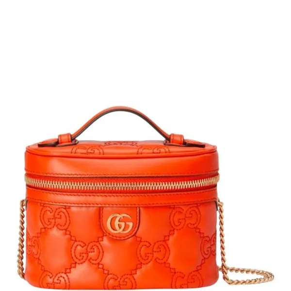 Gucci Matelasse Top Handle Mini Bag in Orange Leather 723770 Um8ig 7519 High Quality