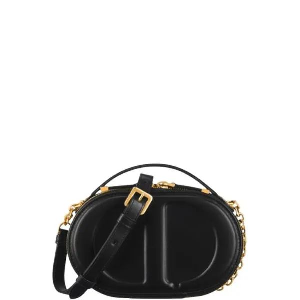 Dior Signature Oval Camera Bag Black Calfskin 18cm