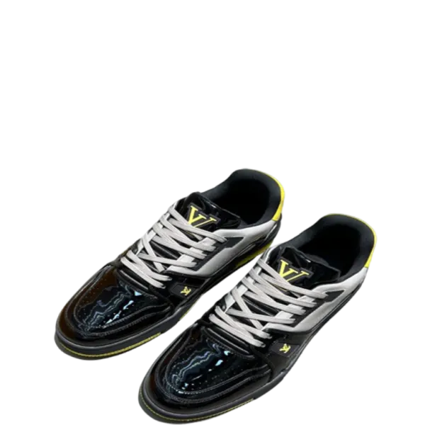 Louis Vuitton Trainer Sneaker Patent Canvas Black Virgil Abloh
