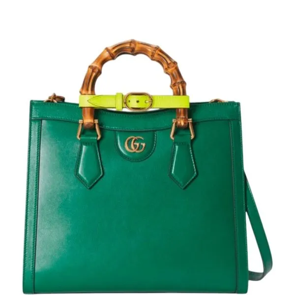 Gucci Diana Tote Bag Green Leather 35cm High Quality