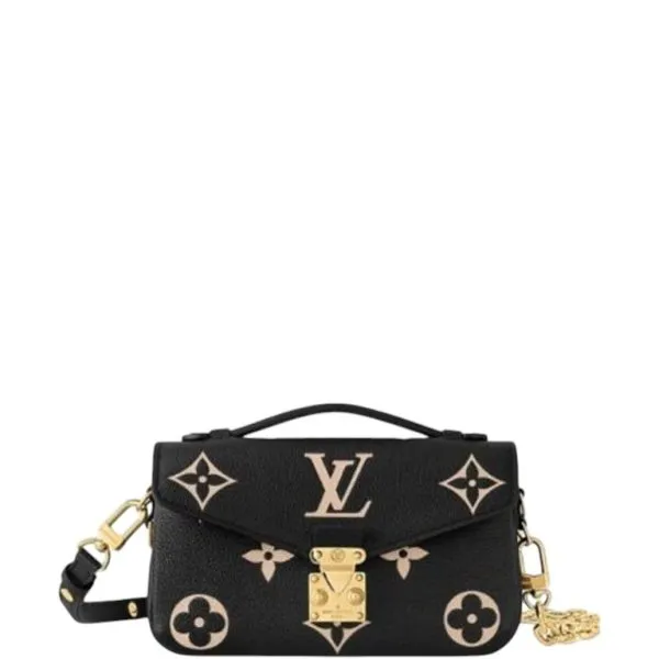 Louis Vuitton Pochette Metis East West Bag Black Beige 21cm M46596