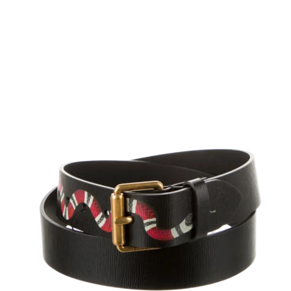 Gucci's Ravelluso Leather Belt With Kingsnake Detail