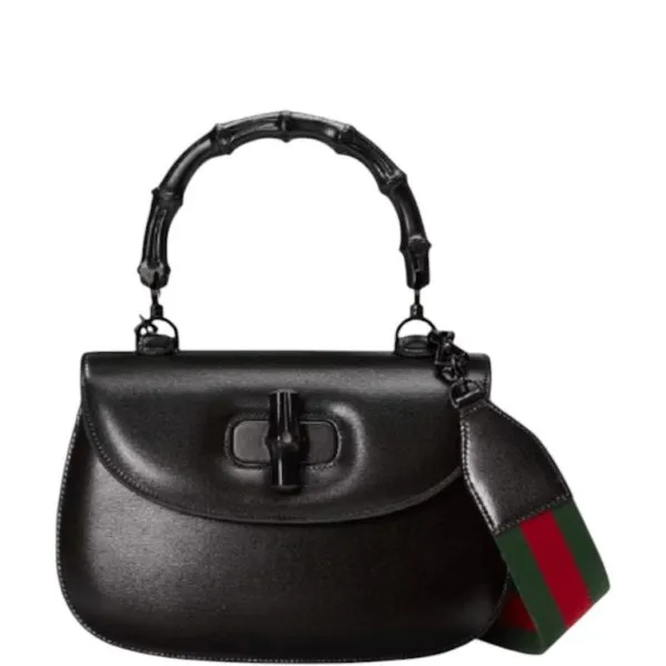 Gucci Bamboo 1947 Small Top Handle Black Bag 21cm