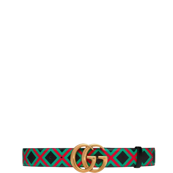 Gucci Double G Cross Print Belt 3.8cm