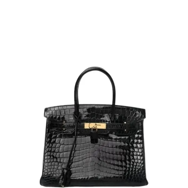 Hermes Birkin 30 Black Noir Shiny Porosus Crocodile 30cm