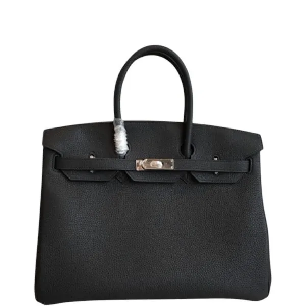 Hermes Birkin Leather Silver Hardware Black 30cm/11.8in