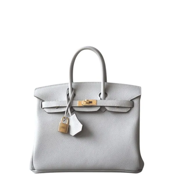 Hermes Birkin 25 Togo White Leather Gold Hardware 25cm